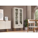 Ver imagem 4 de Cristaleira 2 Portas 80cm Orgânico Pé Madeira Aura Artesano | Offwhite - Artesano Home