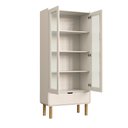 Ver imagem 3 de Cristaleira 2 Portas 80cm Orgânico Pé Madeira Aura Artesano | Offwhite - Artesano Home