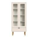 Ver imagem 2 de Cristaleira 2 Portas 80cm Orgânico Pé Madeira Aura Artesano | Offwhite - Artesano Home