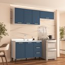 Ver imagem 1 de Armário de Cozinha Modulada Completa 3 Peças 200cm sem Tampo 100% Mdf Amara Politorno Móveis