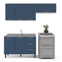 Ver imagem 6 de Armário de Cozinha Modulada Completa 3 Peças 200cm sem Tampo 100% Mdf Amara Politorno Móveis