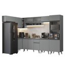 Ver imagem 2 de Armário de Cozinha Compacta de Canto 465cm Nice Madesa 04 Cinza