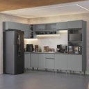 Ver imagem 1 de Armário de Cozinha Compacta de Canto 465cm Nice Madesa 04 Cinza
