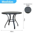 Ver imagem 6 de Conjunto Mesa Dubai em Alumínio Ripado 1,00m com 2 Cadeiras Corda Náutica Preto