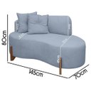 Ver imagem 4 de Sofá Orgânico Namoradeira 2 Lugares Feijão Thor 145cm Bouclê:azul Claro