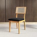 Ver imagem 2 de Cadeiras de Jantar Assento Estofado MDF Courino Preto 2 Unidades Casa Lar Shop