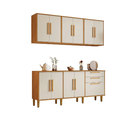 Ver imagem 2 de Cozinha Completa 11 Portas 2 Gavetas Lorena Kaiki Móveis - Nature/off