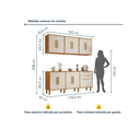 Ver imagem 4 de Cozinha Completa 11 Portas 2 Gavetas Lorena Kaiki Móveis - Nature/off