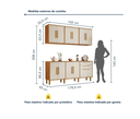Ver imagem 4 de Cozinha Completa 11 Portas 2 Gavetas Lorena Kaiki Móveis - Nature/off