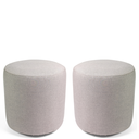 Ver imagem 2 de Kit 02 Puff Perse Decorativo Tecido Linho Banqueta Redondo