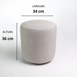 Kit 02 Puffs Decorativos Redondos para Sala Linho Palha Perse  - 2