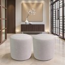 Ver imagem 7 de Kit 02 Puff Perse Decorativo Tecido Linho Banqueta Redondo