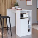 Ver imagem 2 de Bancada Ilha Mesa Gourmet Dinamarca 140cm 1 Porta Branco - Indékes
