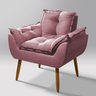 Poltrona Luxo para Recepção Sala Espera Clínica:rosa - 2
