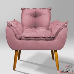 Poltrona Luxo para Recepção Sala Espera Clínica:rosa - 3