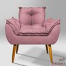 Poltrona Luxo para Recepção Sala Espera Clínica:rosa - 3