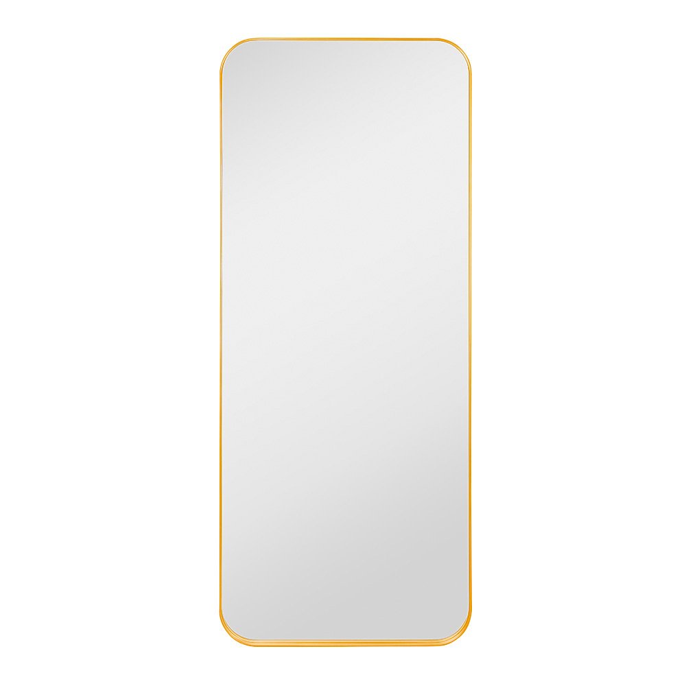 Espelho Grande Corpo Inteiro de Parede Moldura Aço 170x70cm Industrial - Dourado
