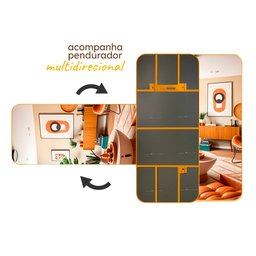 Espelho Grande Corpo Inteiro de Parede Moldura Aço 170x70cm Industrial - Dourado - 7