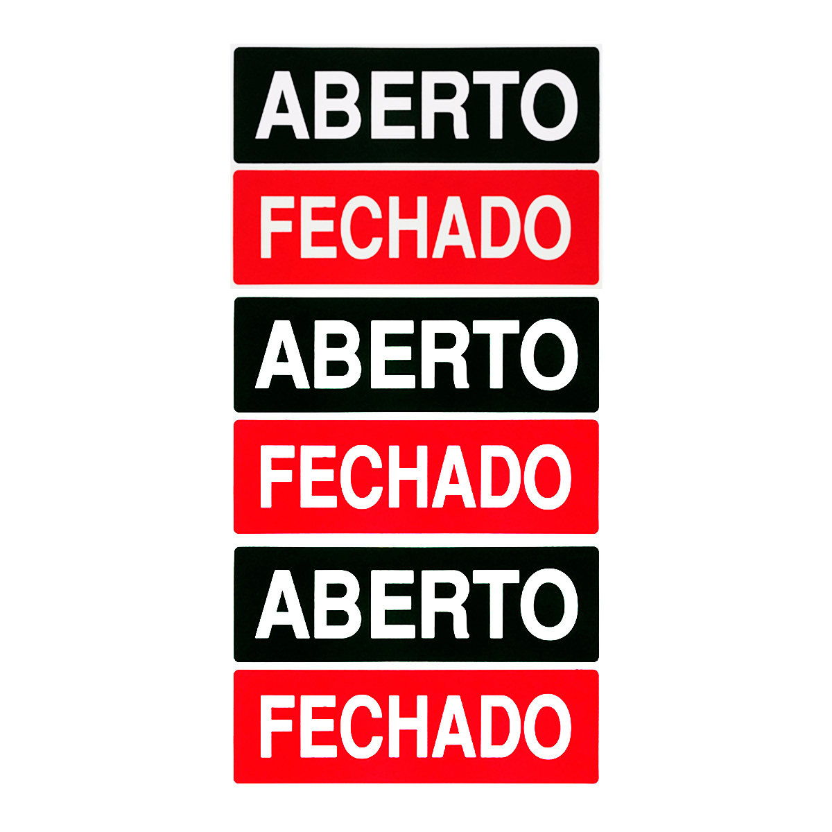 Combo 6 Placas De Sinalização Aberto / Fechado 30x10 Acesso - P-30 F9e