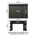 Ver imagem 3 de Mesa para Computador Gamer Madesa 9409 e Painel para Tv até 65 Polegadas - Preto