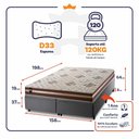 Ver imagem 2 de Conjunto Box Baú Queen Chicago Cinza 158x198x64 Espuma D33