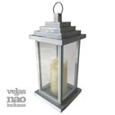 Ver imagem 4 de Lanterna de Chão Rustica Preta Media Decorativa Artesanal Libertas Rosas Lanterna Rustica Branco