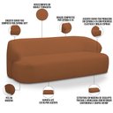 Ver imagem 3 de Sofá 2 Lugares Curvo Orgânico para Sala Living 150cm Barolo L06 Bouclê Terracota - lyam decor Lyam D
