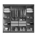 Ver imagem 3 de Guarda-roupa Casal Califórnia 8 Portas 4 Gavetas 100% Mdf Castanho/preto - Doripel