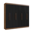 Ver imagem 2 de Guarda-roupa Casal Califórnia 8 Portas 4 Gavetas 100% Mdf Castanho/preto - Doripel