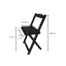 Conjunto Mesa Dobrável Área Externa 70x70cm com 4 Cadeiras Madeira Maciça Preto - 4