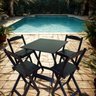 Conjunto Mesa Dobrável Área Externa 70x70cm com 4 Cadeiras Madeira Maciça Preto - 12