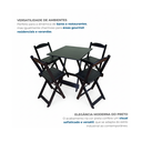 Ver imagem 5 de Conjunto Mesa Dobrável Área Externa 70x70cm com 4 Cadeiras Madeira Maciça Preto
