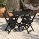 Ver imagem 1 de Conjunto Mesa Dobrável Área Externa 70x70cm com 4 Cadeiras Madeira Maciça Preto