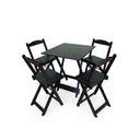Ver imagem 2 de Conjunto Mesa Dobrável Área Externa 70x70cm com 4 Cadeiras Madeira Maciça Preto