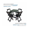 Conjunto Mesa Dobrável Área Externa 70x70cm com 4 Cadeiras Madeira Maciça Preto - 5