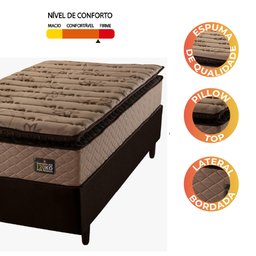 Cama Box Solteiro Colchão Espuma D33 Pillow Top Van Gogh 88x188x67cm Hellen - 6