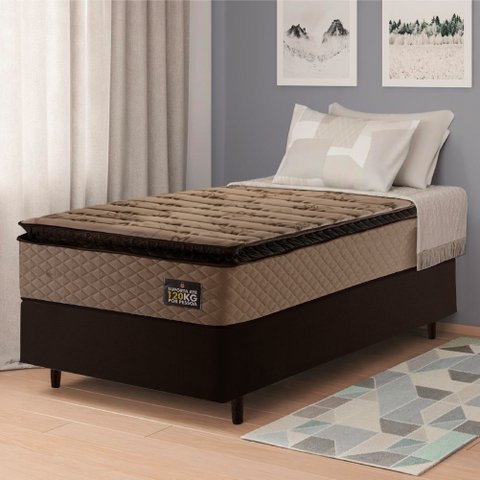 Cama Box Solteiro Colchão Espuma D33 Pillow Top Van Gogh 88x188x67cm Hellen