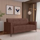 Ver imagem 2 de Sofá Living Decorativo Houston 2 Lugares 200cm Pés em Metal Pu Marrom G33 - Gran Belo