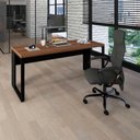 Ver imagem 7 de Escrivaninha Industrial 190cm MDP Nogal com Preto F5 Office