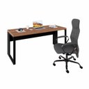 Ver imagem 2 de Escrivaninha Industrial 190cm MDP Nogal com Preto F5 Office