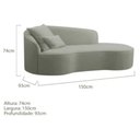 Ver imagem 5 de Divã Recamier Sofá Curvo Sala de Tv e Estar Recepção Inglaterra 150cm Lado Direito Linho Verde