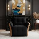Ver imagem 2 de Cadeira Decorativa Poltrona Boston para Sala Bouclé e Corino:preto