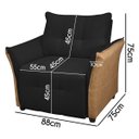 Ver imagem 4 de Cadeira Decorativa Poltrona Boston para Sala Bouclé e Corino:preto