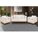 Ver imagem 1 de Kit Sofá Beny 140cm + 2 Poltronas Base de Madeira Linho