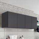 Ver imagem 2 de Armário Aéreo Multiuso Lavanderia 118cm Monna Grafite Z34 - Mpozenato