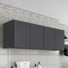 Armário Aéreo Multiuso Lavanderia 118cm Monna Grafite Z34 - Mpozenato - 2
