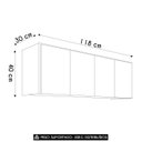 Ver imagem 4 de Armário Aéreo Multiuso Lavanderia 118cm Monna Grafite Z34 - Mpozenato