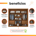 Ver imagem 6 de Guarda Roupas Casal Ripado 2 Portas de Correr 4 Gavetas Vitta
