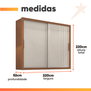 Ver imagem 4 de Guarda Roupas Casal Ripado 2 Portas de Correr 4 Gavetas Vitta
