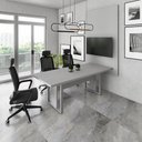 Ver imagem 1 de Mesa de Reunião Industrial 2,0m e Painel de Tv Escritório F5 Cor:cinza